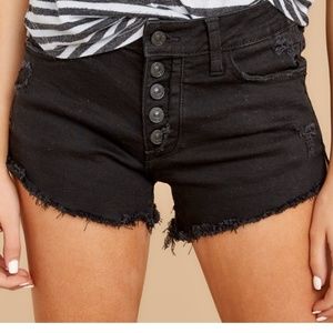 Black Denim Shorts